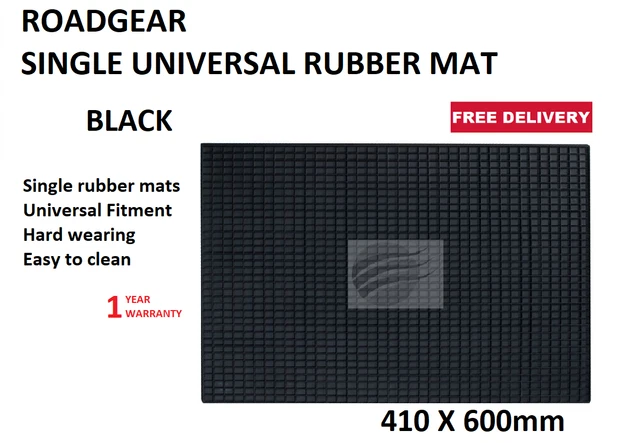 ROADGEAR  SINGLE UNIVERSAL RUBBER MAT 410 X 600mm BLACK  LB1