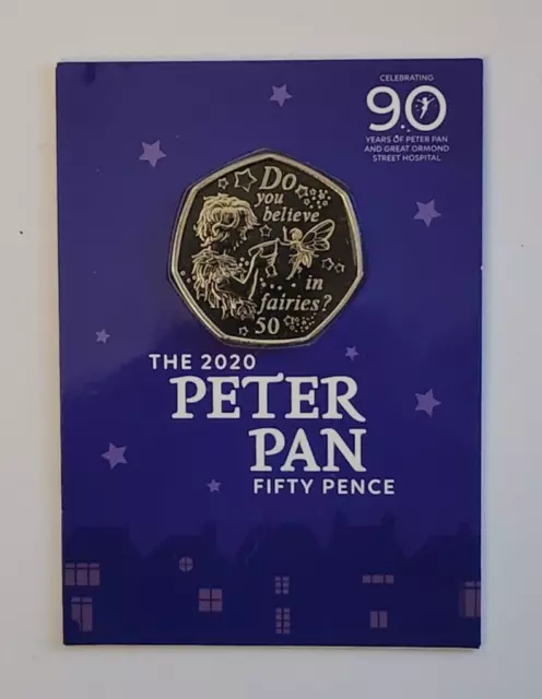 2020 Peter Pan Change Checker Certified BU 50p Coin