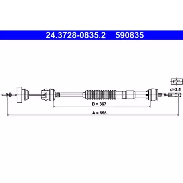 Seilzug Kupplungsbetätigung ATE 24.3728-0835.2 für Peugeot 306 Break