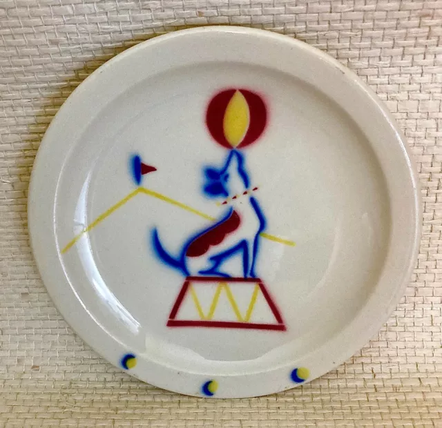 1951 Union Pacific Railroad Childs DOG BALANCING  Circus Plate / SYRACUSE CHINA