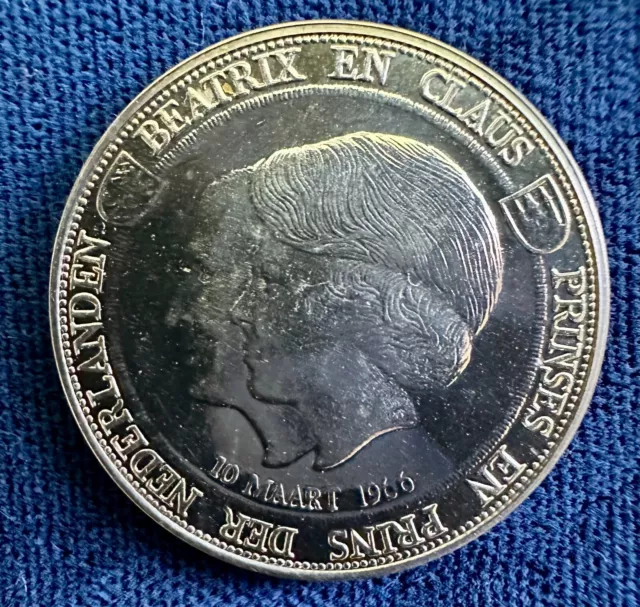 Netherlands 1966 silver 25mm proof marriage medal