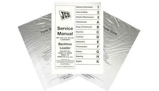 JCB 3CX, 4CX Backhoe Loader Service Shop Repair Manual - Part # 9803/3250