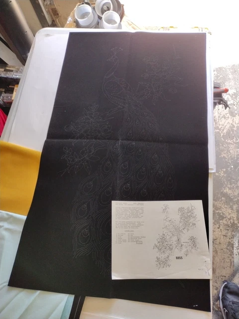 * TRI CHEM 8855 PAVO REAL Bordado Líquido Imagen para Pintar TRICHEM 38 x 22"