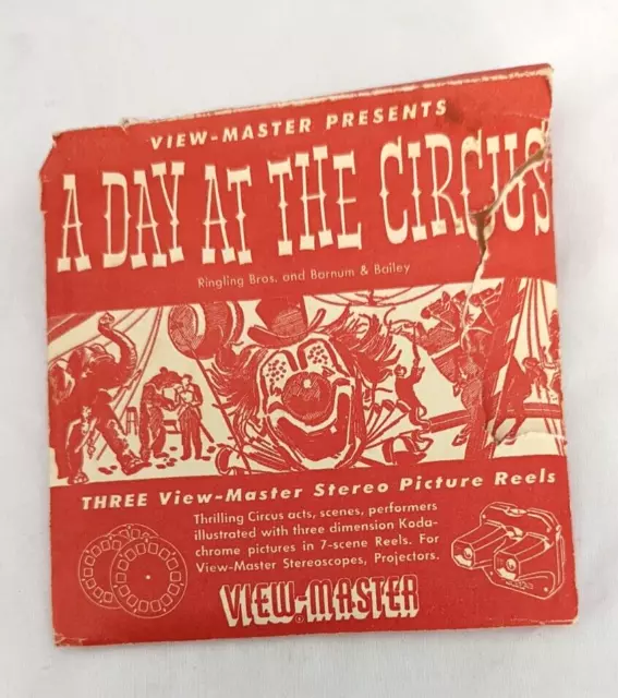 View master Set, A Day at the Circus, Original Vintage 1952, Reels 701-703 w/pkg