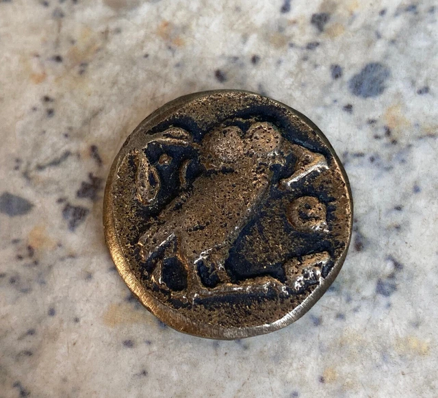 Unresearched Ancient Greek Aoe Owl Ancient Rare Silver Coin Unresearched Ancient Greek Aoe Owl Ancient Rare Silver Coin