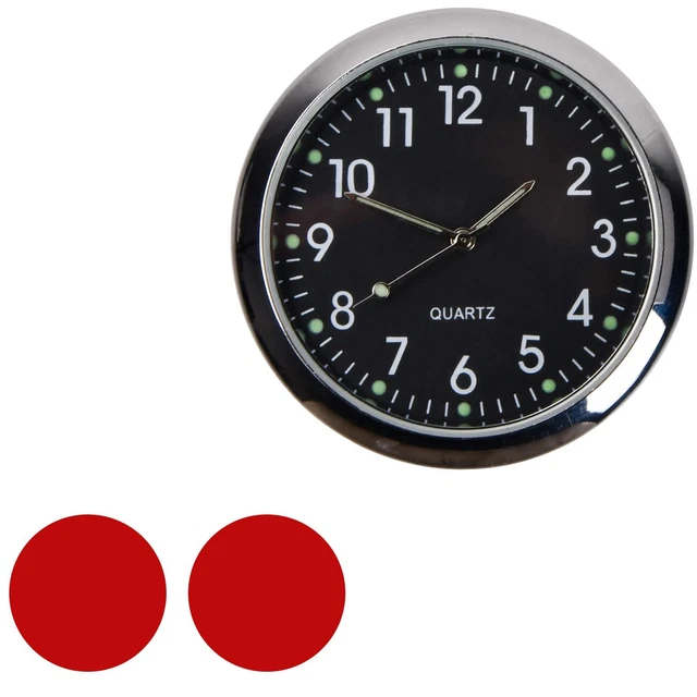 Horloge De Tableau De Bord De Voiture – Montre à Quartz Autocollante Lumineuse, Diamètre 4cm (Zinc)