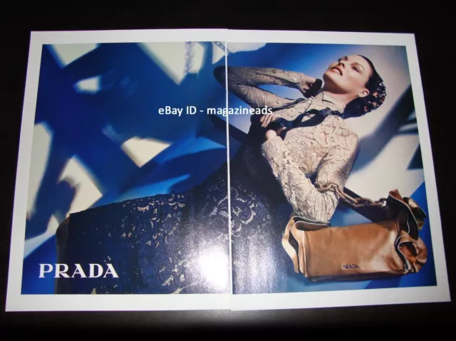 PRADA 2-Page PRINT AD Fall 2008 LINDA EVANGELISTA Steven Meisel LACE RUFFLES