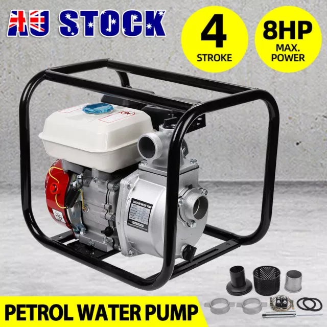 2" Petrol Water Pump 8HP 210CC Water Transfer High Flow Fire Fighting Irrigation