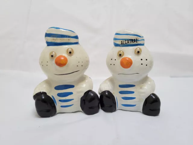 Vintage Alcatraz Prisoner Salt and Pepper Shakers - Moving Eyes