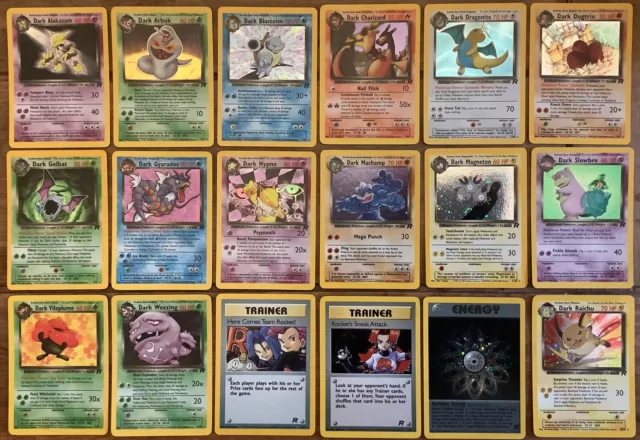 Pokemon Team Rocket Rare Holo cards Dark Charizard Blastoise Alakazam you Choose