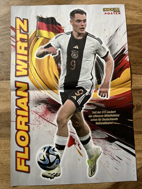 POSTER FLORIAN WIRTZ Bayer 04 Leverkusen taglia 40 cm x 28 cm DIN A 3 ...