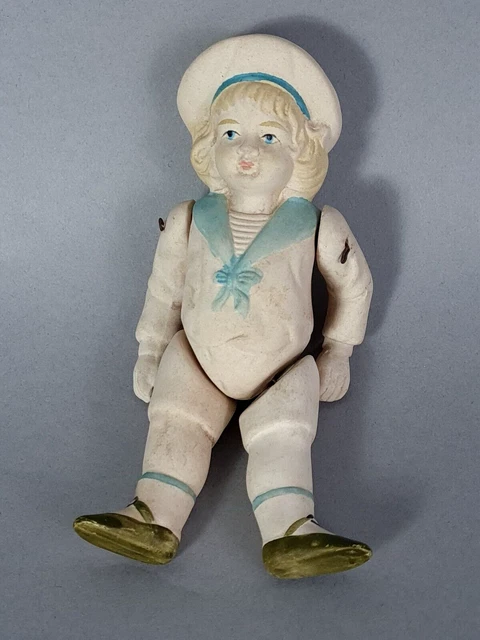 Ancienne Poupée Lilliputienne En Biscuit XIXe – Allemande – Poupée Porcelaine Articulée