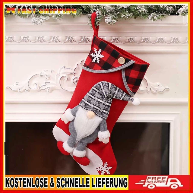 Medias de Navidad 3D pareja duendes Calcetín de Navidad para escaleras tienda ventanas