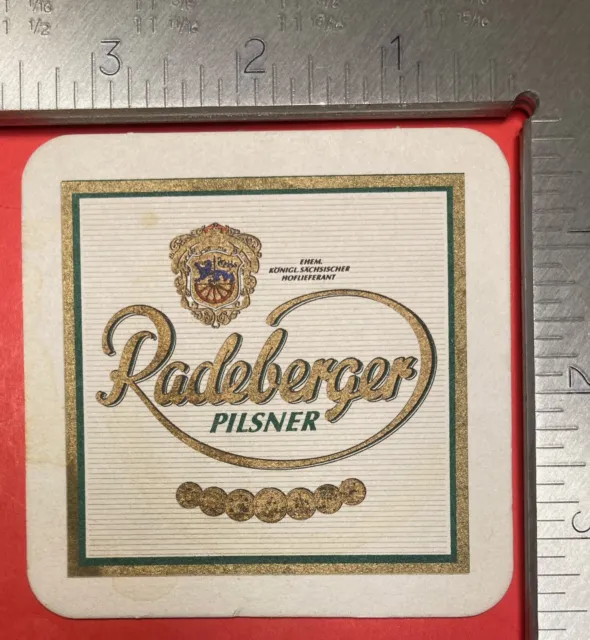 Radeberger Pils  3.5 Inch Square  Beer Coaster Vintage Rare #2