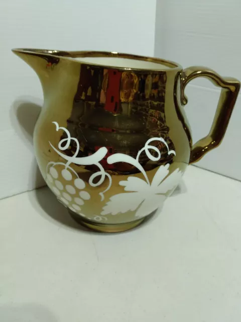 Grays Pottery Copper Lustre Ware Pitcher Vintage