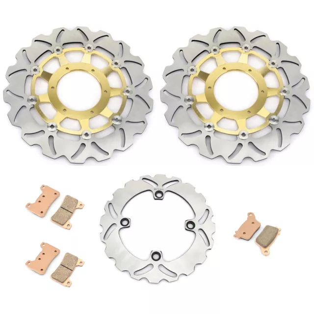 Front Rear Brake Disc Rotors Pads For Honda CBR 600 RR CBR600RR 07-16 13 14 15