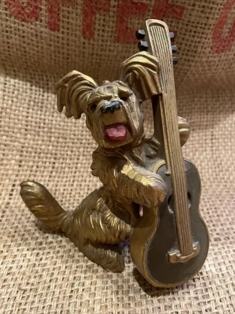 Vintage 1940 Scottish Skye Terrier K&O Scotty Dog Band 5" Bronze Doorstop Figure