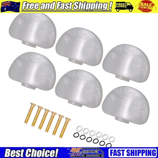 6Pcs Guitar Tuning Pegs Buttons Tuning Key Replacement with Golden Srews (White)