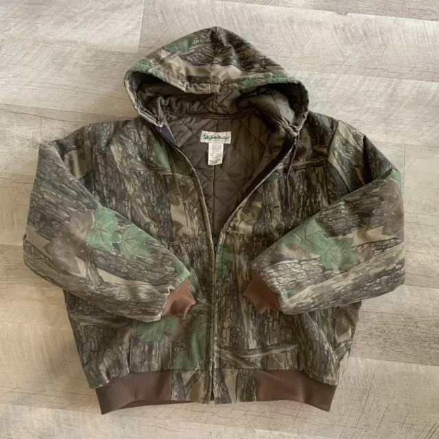 Vintage Made In USA Gander Mountain Trebark Camo Hooded Jacket Mens M