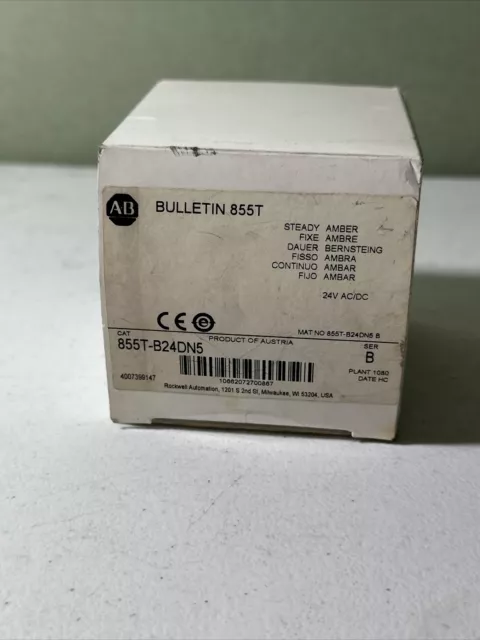 Allen-Bradley 855T-B24DN5 Ser. B Stack Light - No Lamp