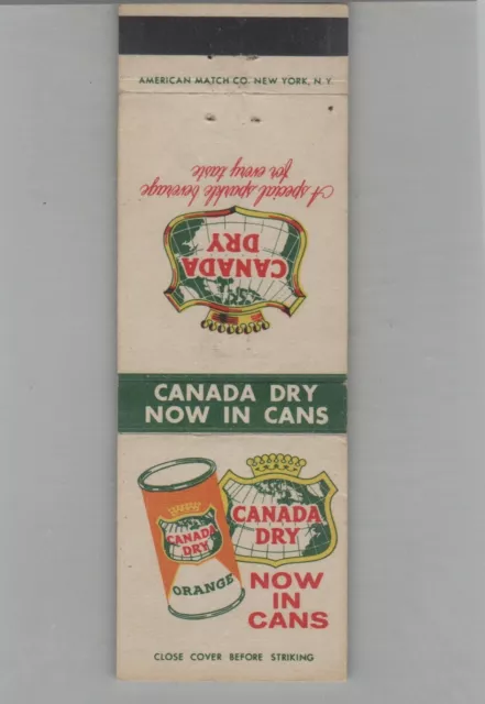 Matchbook Cover Canada Dry Orange Drink Now In Cans