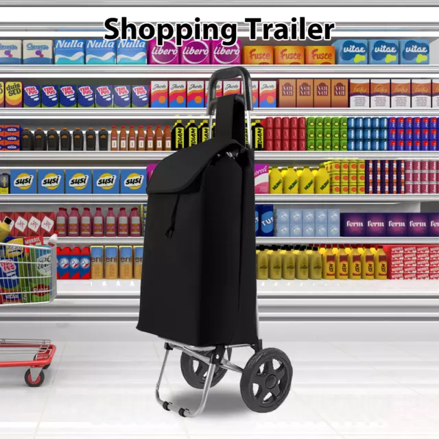 Lightweight Shopping Trolley Wheeled Folding Durable Cart Strong Wheeled Trolley