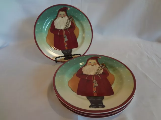 Block - Father Christmas - Set of 4 Salad Plates - Old World Santa 2