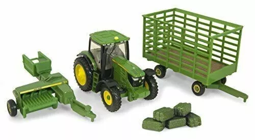 1/64  Scale 2012 John Deere 6210R Tractor with 338 Baler & Wagon - TBE45439