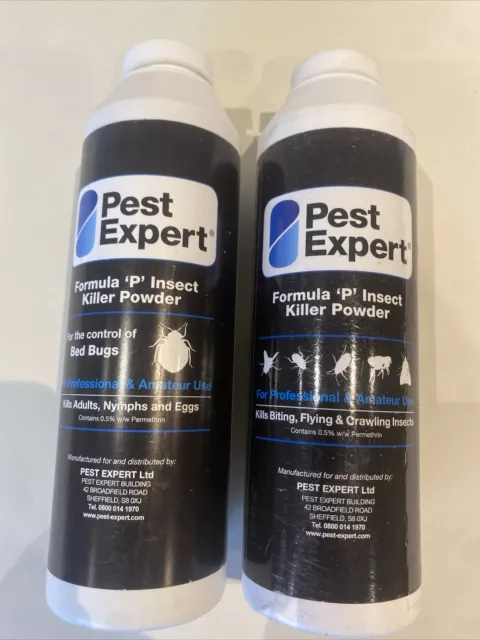 2 x Pest Expert Formula 'P' Insect Killer + Bed Bug Powder XL Pack Size 2 X 300g