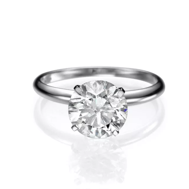 4.00 CT Solitaire Round Cut Moissanite Engagement Ring 950 Platinum D-F/VVS1