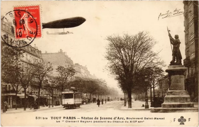 CPA TOUT PARIS 531 13th Statue of Joan of Arc Irigeable Aviation (1270386)