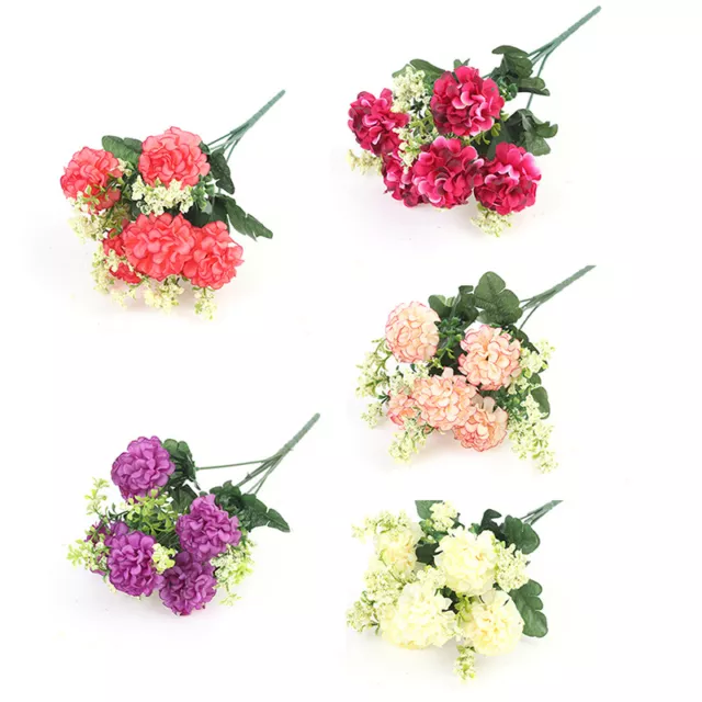 1 Bouquet 5 Heads Hydrangea Silk Flower Artificial Flower Holding FlowersS CR