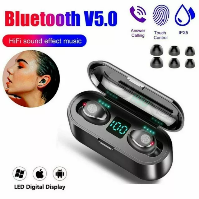 Bluetooth 5.0 Wireless Earbuds Headphone Headset Noise Cancelling TWS Waterproof