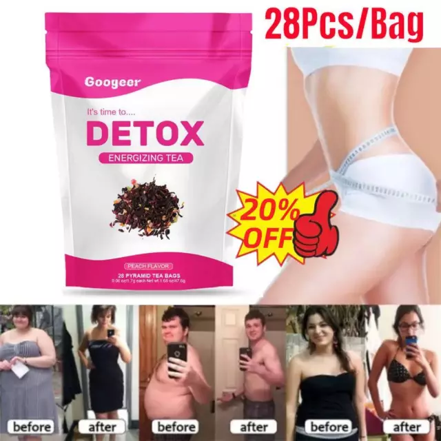 28Pcs Detox Tea - All-Natural, Supports Healthy Weight, Helps Reduce Bloating US