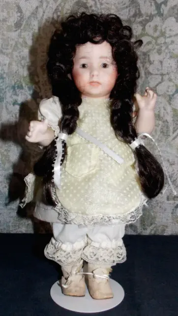 Sweet Vintage SFBJ 247 Paris All Porcelain Jointed Doll!  10”/Black Braids/Teeth