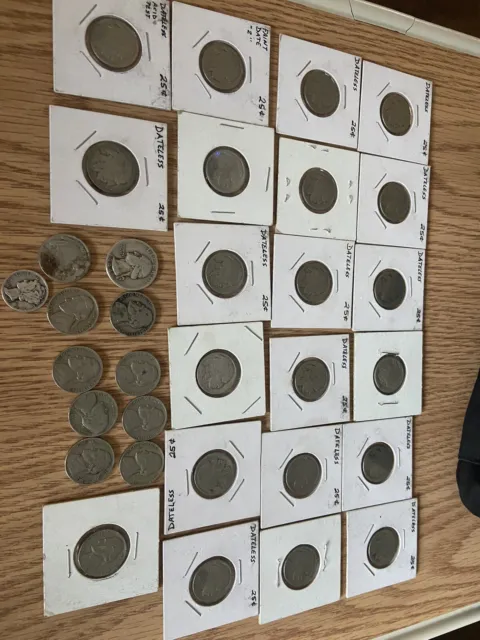 Collection of 21 Indian Head / Buffalo Nickels W/additional Us Coins