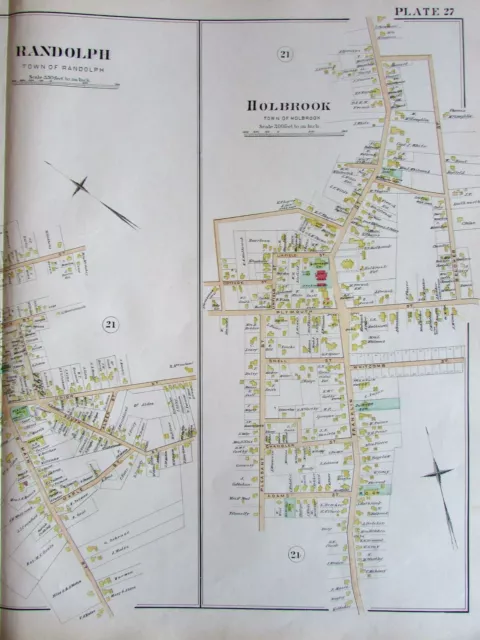 Randolph North Main St. Holbrook Norfolk County Massachusetts 1888 detailed map 3