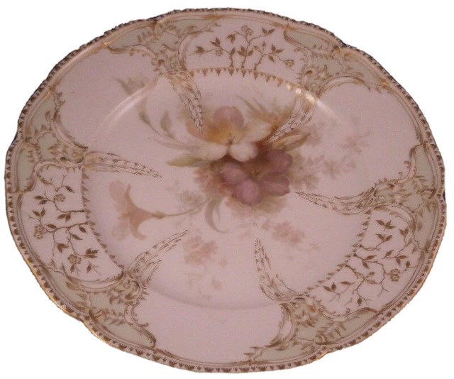 Ancien KPM Berlin Porcelaine Weichmalerei Floral Plaque Service Teller German B