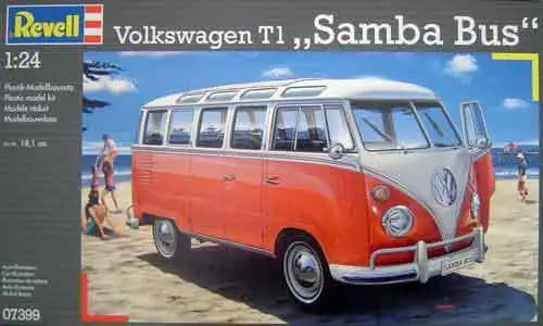 Kit Revell 1:24 Furgoncino Volkswagen T1 Samba Bus Lunghezza 18,1 Cm Art. 07399