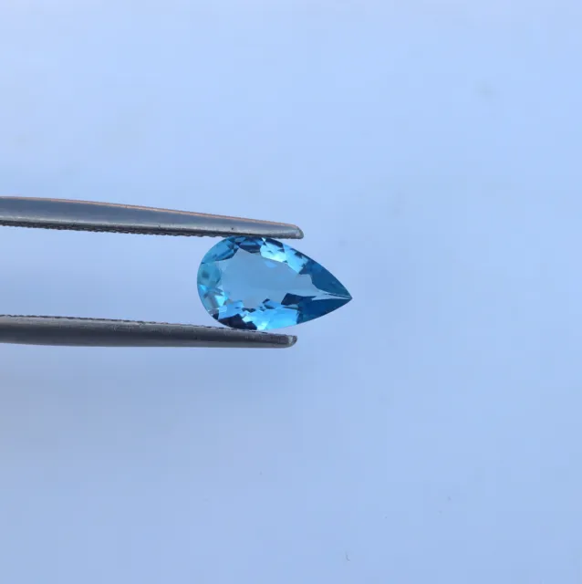 1.1 Cts 10.4x6.4x3.3 MM Natural Top Blue Aquamarine Pear Cut Gemstone For Ring