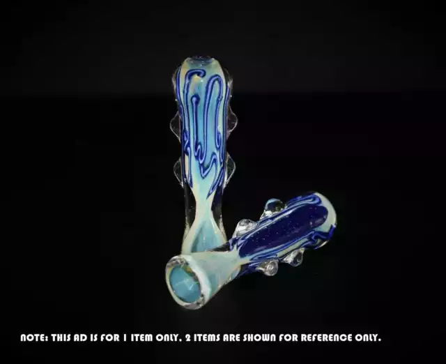 3" BLUE COMET One Hitter Tobacco Smoking Glass Pipe One Hitter