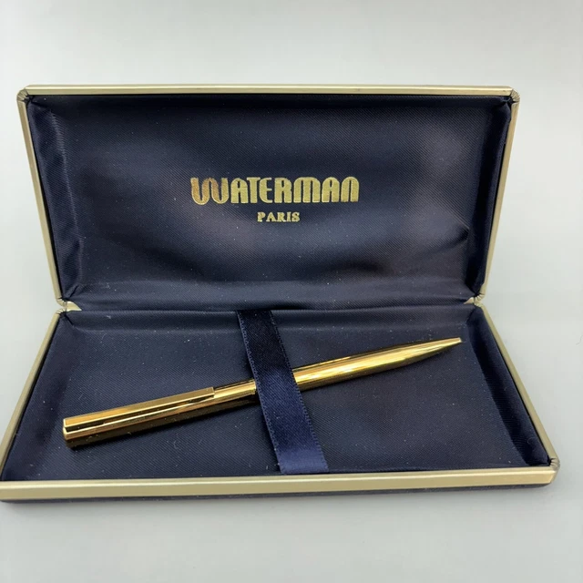 Stylo à Bille Waterman Vintage - Plaqué Or à Facettes - Occasion