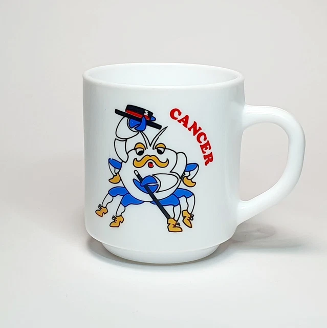Mug Vintage Arcopal Signe Du Zodiaque Cancer - Occasion Très Bon état