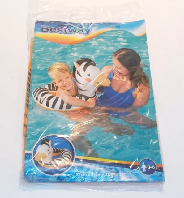 Bestway Zebra Inflatable Floaters Swim Swimming Training Pool Beach 3-6 Y/O Kids