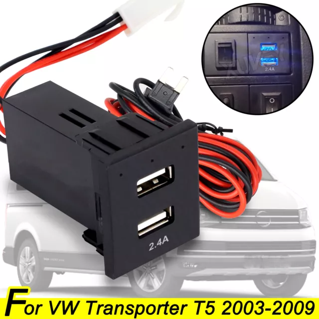 VW T5 USB Charger and Green Voltage Gauge Leisure Battery Monitor Campervan  £14.75 - PicClick UK