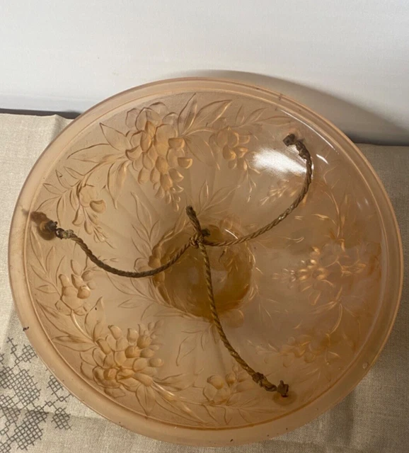 Lustre bleu suspension vasque coupe en verre vintage