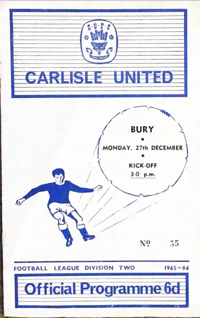 Carlisle United v Bury - 1965/66 Division 2 - 27th December 1965