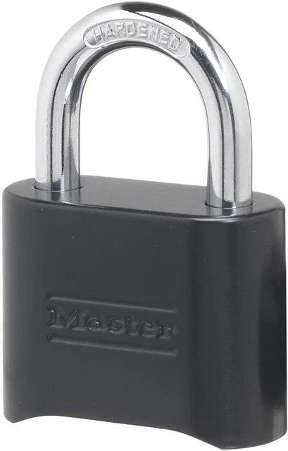 Master Lock Combination Padlock 4 Digit Set Security Lock Die Cast Black New