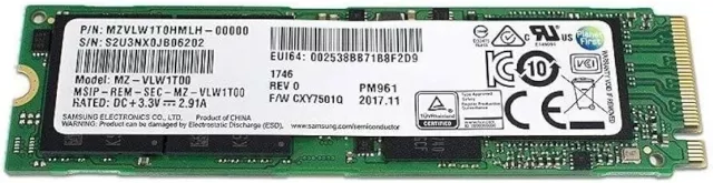 SAMSUNG PM961 256GB SSD NVMe M.2 2280 80mm Solid State Drive MZVLW256HEHP