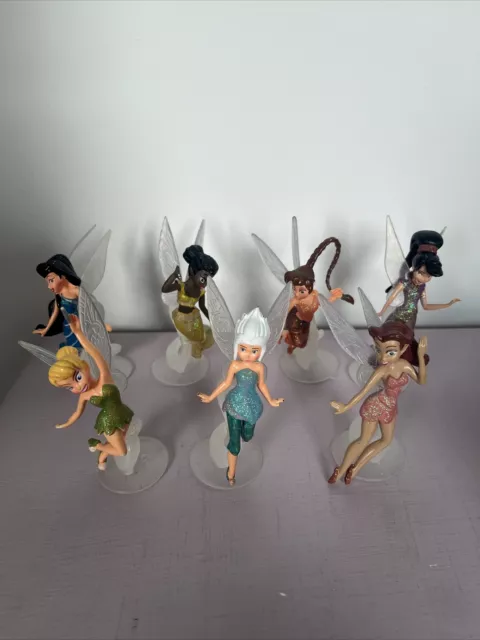 TINKERBELL Set Of 7 DISNEY FAIRIES Figure Toys (FAIRY/IRIDESSA/PERIWINKLE/FAWN)